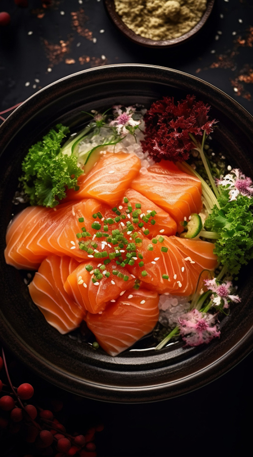 carne de pescado cruda y fresca de sashimi